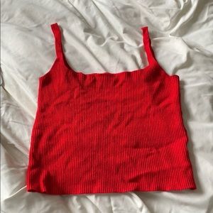 Red crop tank top